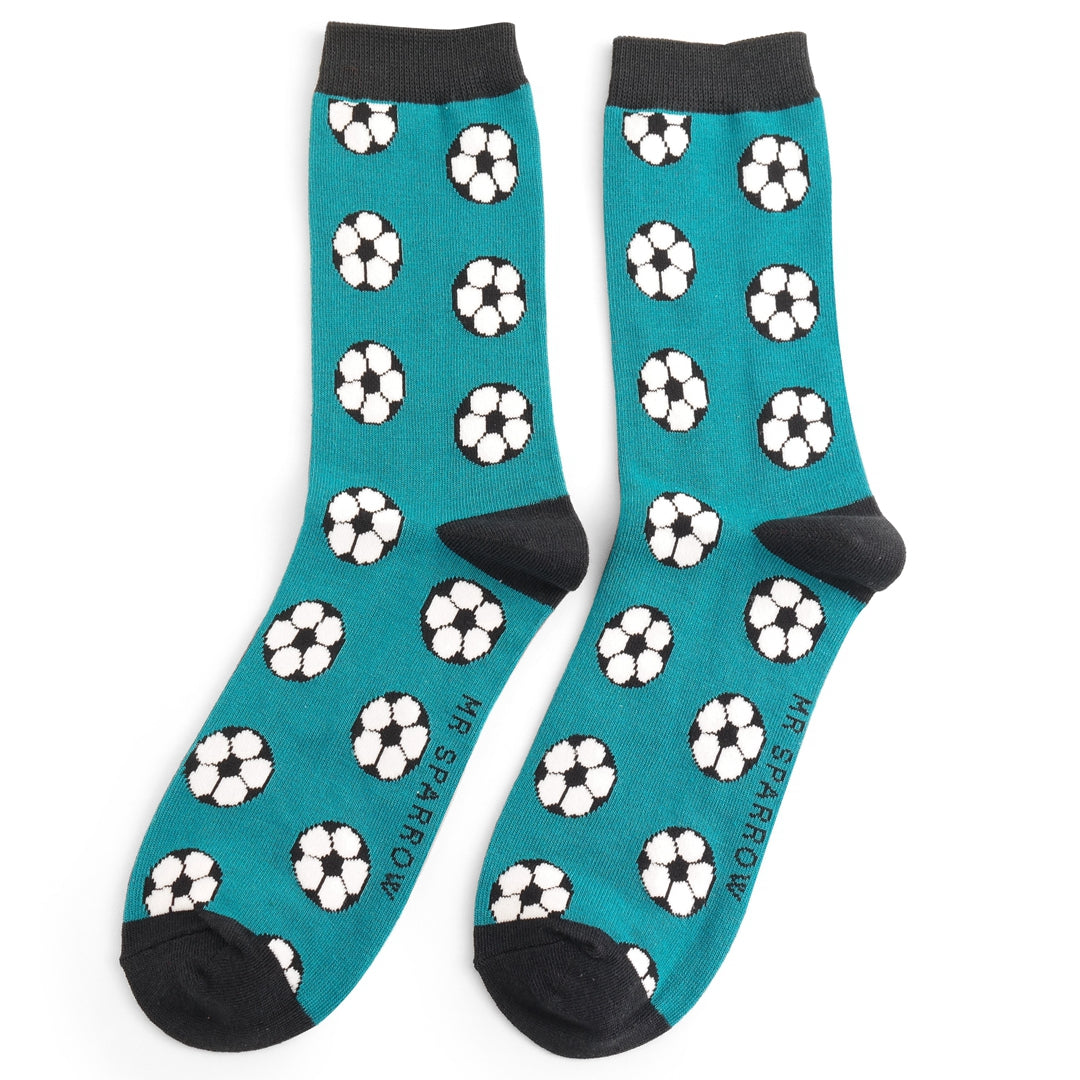 Mr Sparrow - Footballs Socks - Teal