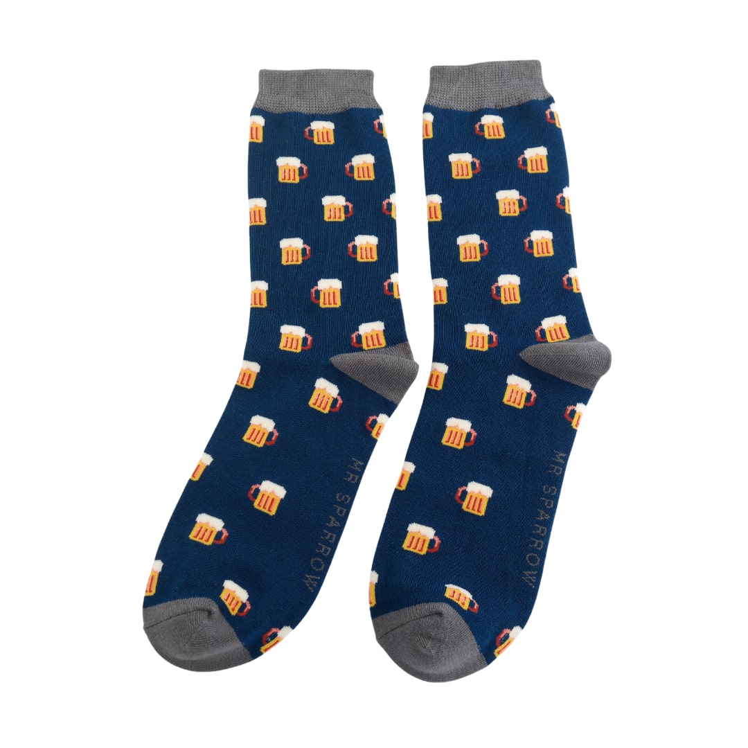 Mr Sparrow - Beer Socks - Navy