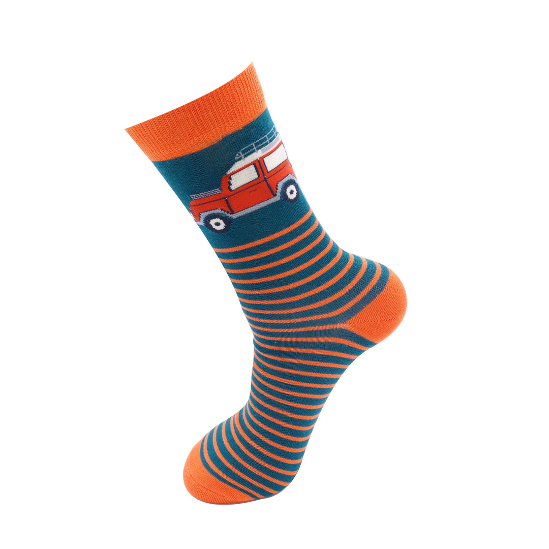 Mr Heron - Jeep & Stripes Socks - Teal